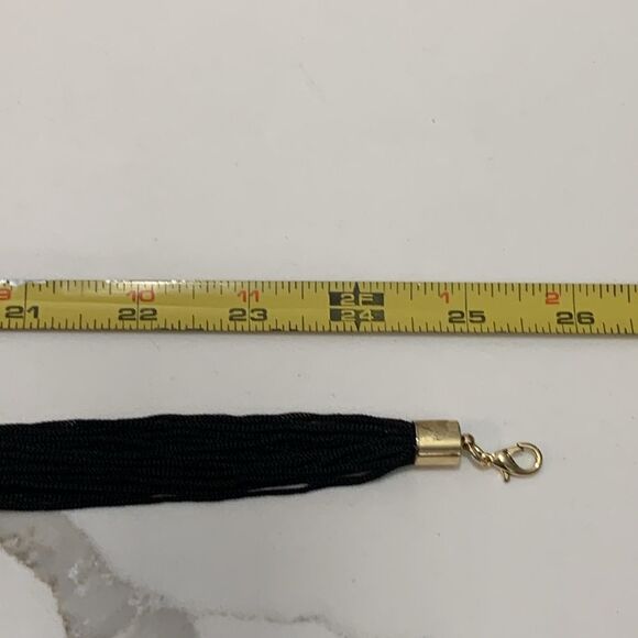 Macy’s | 22” Black Gold Tassel Women’s Strands Choker Necklace - Picture 9 of 11